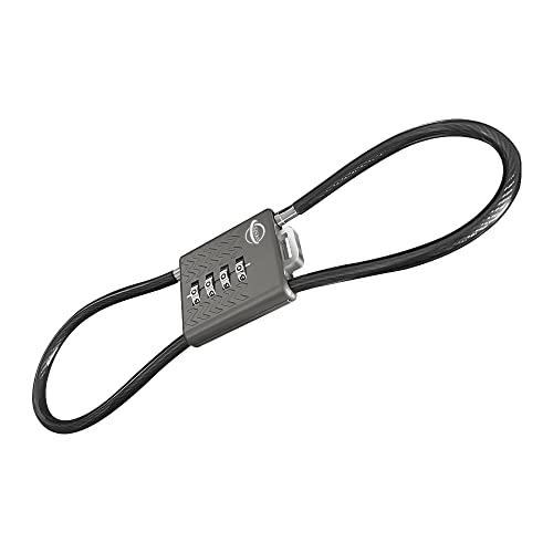 SISAV Safety Lock 4 Digit Cable Combination Locks 15.7 inches for School Gym Locker,Helmet,Filing Cabinets,Toolbox,Luggage Suitcase,Knapsack,Gun Black 1Pack