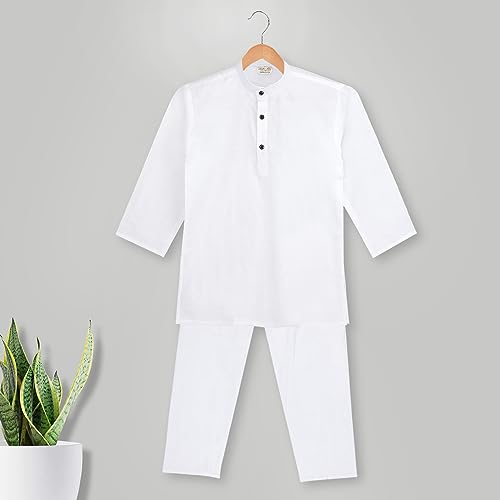 Image of Baby Boys Ethnic Wear Cotton Kurta Pyjama Set