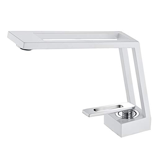 Robinet de lavabo à levier unique noir carré en cuivre eau chaude froide