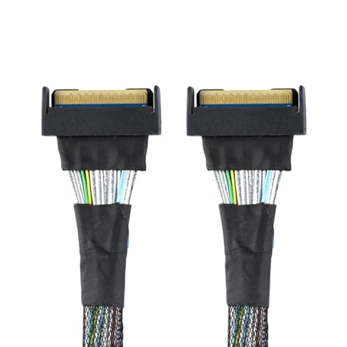 xiwai Slimline MCIO 8i 74Pin Male to MCIO PCIE 5.0 4.0 74Pin Male Extender Cord, PCI-E 5.0 Mini Cool Edge IO MCIO Cable 50cm