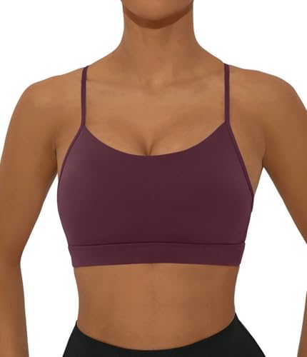 Image of Sports Bra for Women Low Impact Racerback Workout Bras Sexy Thin Straps Yoga Sport Bras with Removable Pads