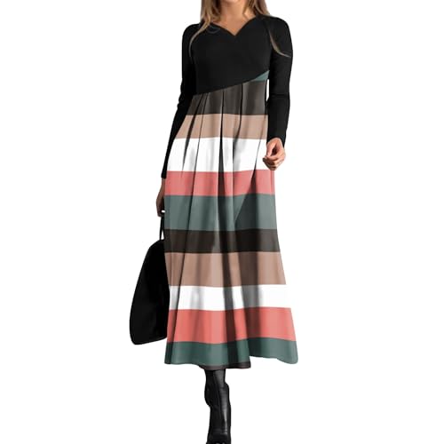 Kleid Damen Herbst Damen Kleid Wollkleider Damen Winter Winterkleider Damen Knielang Strickkleid Damen Lang Kleid Damen Schwarz Kleider Große...