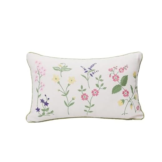 ILOVEHOME Juego de 2 Funda de Cojín 30x50cm - Fundas de Cojines Bordado con Cremallera Cubierta Modernas y Decorativas para Sofá, Coche, Cama, Sillas, Oficina, Dormitorio etc (30x50cm, Bordado Rosa)