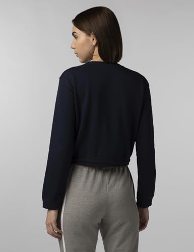 Image of FYLTR Women's Terry Crop Top - Full Sleeve | Elasticated Waist & Cuff | Boxy Fit | Stripe Detailing | Tops for Women Western | Women t Shirt