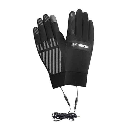 Guantes de invierno ligeros -Guantes eléctricos calefactables - guantes de motocicleta con calefacción USB | Guantes impermeables de invierno con pantalla táctil, guantes duraderos de entrenamiento co