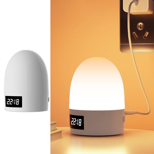 ベッドサイドランプ 充電式 タッチ式 読書灯 時計付き リモコン付き 時間設定可能 調光調色可能 3段階の色温度 目に優しい 省エネ 防眩 小型 授乳ライト 出産祝い 卓上 寝室 子供部屋 枕元