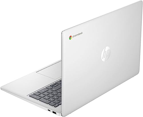 Image of HP Chromebook 15.6 Inch Laptop for College Students, Intel 4-Core Processor N (Beat i5-8250U), 8GB DDR5 SA RAM, 64GB eMMC, Chrome OS, UHD Graphics, Arctic Silver (Renewed), 15a-na002