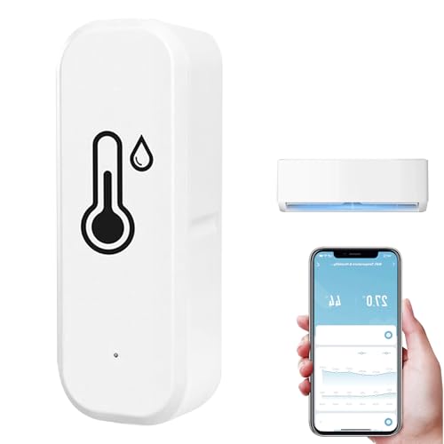 WLAN Hygrometer Thermometer Sensor WiFi Smart Temperatur Feuchtigkeitssensor Mini Digitale Luftfeuchtigkeit mit Fernüberwachungs App...