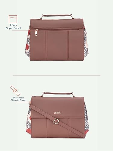 Image of ZOUK Rhea Kapoor Satchel Bag | Elegant Vegan Leather Handbag for Women |