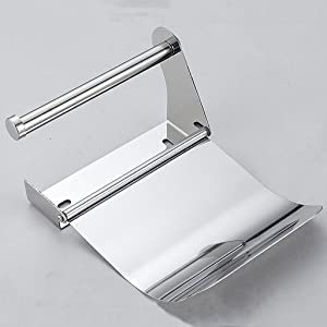 Imaashi Toilet Paper Holder with Cover, SS304 Stainless Steel, Wall Mounted, Anti-Rust, Brushed Finish, Pack of 2 2