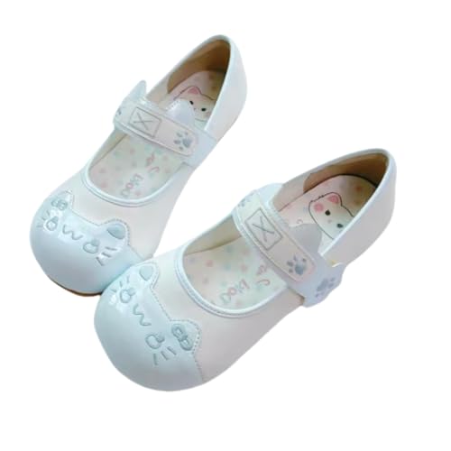 ZQW Women's Cute Kitten Mary Jane Flats Kawaii Sweet Round Toe Low Heel Comfort Casual Dressy Ballet Shoes Lolita Cosplay