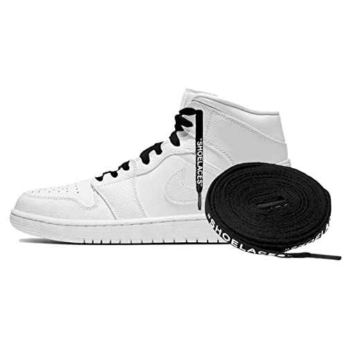 Proof Culture | Compatible with Jordan 1-8 Laces | SHOELACES Black Premium Flat Printed Replacement Shoe Laces for Sneakers - Jordan AF1 Supreme kicks - 63'