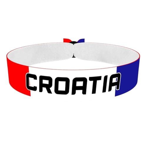 Druck-Palast Bracelet avec drapeau Croatie - Lien en satin imperméable - Accessoire fan - Cadeau pour supporters de football - Bracelet durable - Articles Championnat d'Europe