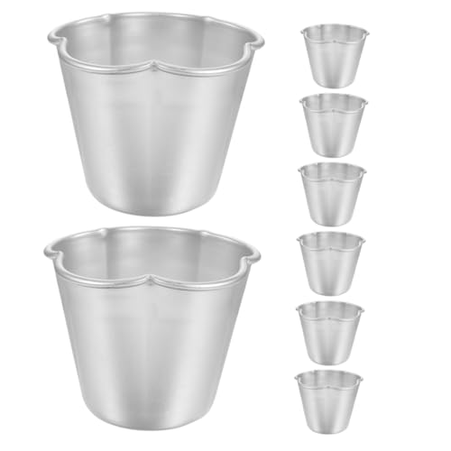 Mobestech 8 Moldes Individuales Para Flan Tartaletas Pudines Mini Moldes Para Pasteles De Aluminio Redondos Antiadherentes Para Magdalenas Pasteles Y Galletas