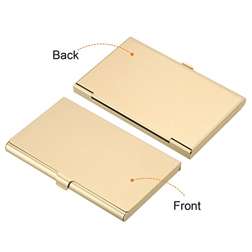PATIKIL Business Card Holder, 4 Pack Aluminum Metal Card Case Professional Slim Pocket Card Holder for Name Card Credit Card, Gold3
