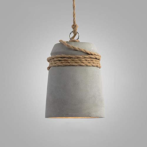 Popertr Nordic Creativo cáñamo Trenzado de Cuerda de suspensión de luz Retro Viejo café Restaurante de la lámpara E27 Cemento Personalidad Art Loft de Techo Lámpara Colgante (Color : Style 1) Cover