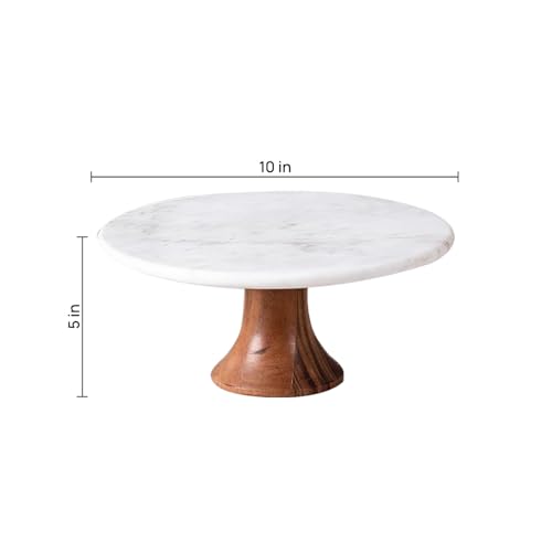 Image of nestroots Kate Marble Cake Stand | 12.5-Inch Dessert Platter for Cupcakes, Pies & Pastry | Elegant Display for Parties, Birthday, Weddings & Home Decor