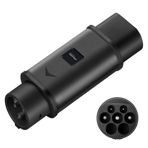 GUWIEYG EV Tipo2 a Tipo1 Adaptador, MAX 32A, 250V AC, IEC 62196 a SAE J1772 Adaptador de Vehículo Eléctrico, Apto para J1772 EVs Cargador Conector