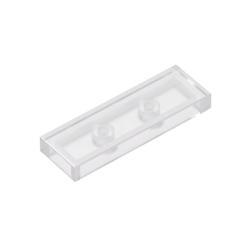 Gobricks 63864 Foundation Plate Tile 1x3 50 Pieces GDS-562 Compatible with Lego Building Blocks Color:Trans-Clear — image 1