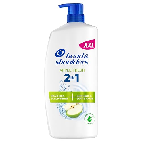 Head & Shoulders Apple Fresh 2-in-1 Anti-Schuppen-Shampoo und Pflegespülung 1000ml Pumpspender, Öl-Schutz