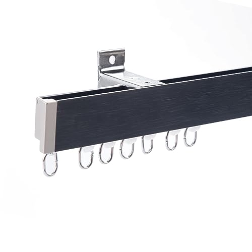 Tringle à rideau de douche télescopique réglable et rail de rideau de plafond en aluminium