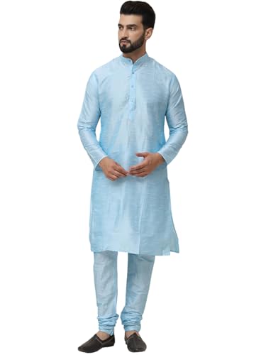 Image of SOJANYA Men's Dupion Silk Solid (Since 1958 Kurta Set & Churidaar Pyjama