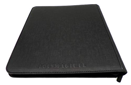 docsmagic.de Premium Pro-Player 12-Pocket Playset Zip-Album Black - 480 Card Binder - MTG - PKM - YGO - Reissverschluss Schwarz