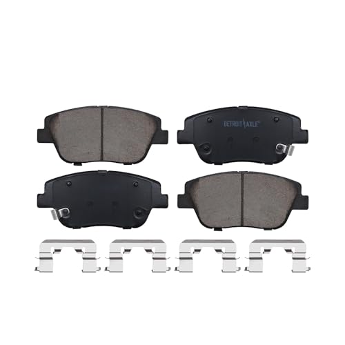 Image of Detroit Axle - Front Brake Kit for 2011-2016 Kia Optima 2011-2015 | Hyundai Sonata Drilled & Slotted Disc Brakes Rotors Ceramic Brake Pads w /Hardware 2012-2014 Replacement 11.81 inch Rotor