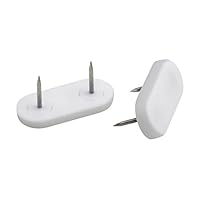 GleitGut 24 kunststof glijders met spijker, 20 mm, wit