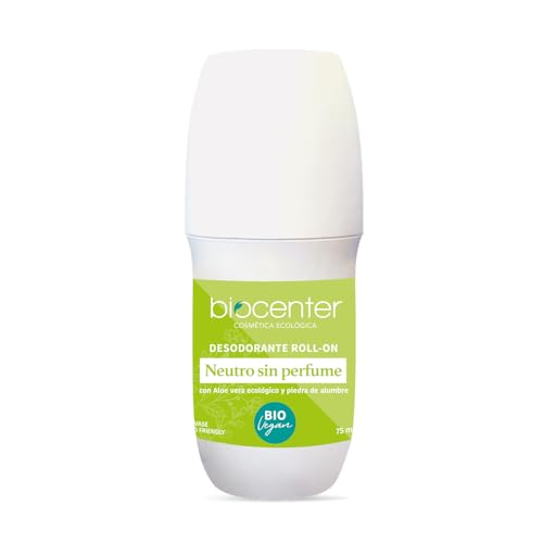 BIOCENTER Desodorante natural Roll On - NEUTRO sin perfume - Ecológico y Vegano