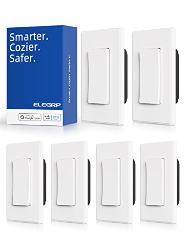 ELEGRP Smart Light Switch, 2.4GHz Wi-Fi Light Switch Compatible with