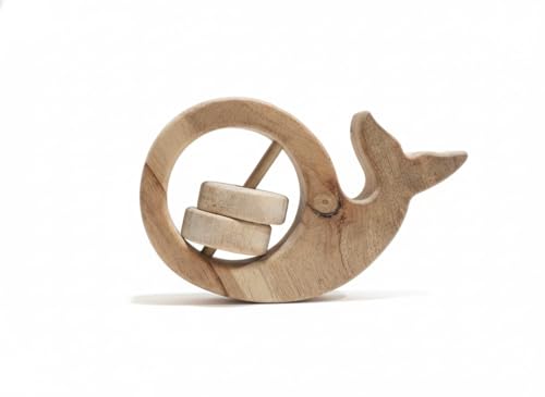 Image of Natural Neem Wood Baby Teether - Handmade Animal Shape Wooden Toy - Non-Toxic, Organic Chew Aid for Teething - Safe for Gums - Biodegradable, Eco-Friendly Gift for Infants & Toddlers (Neem Wood Baby Teether Set -4)