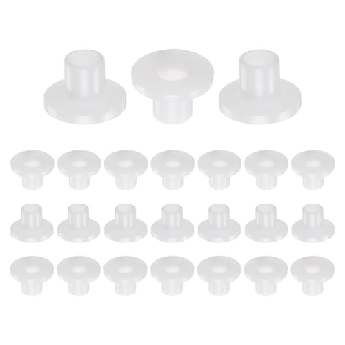 QUARKZMAN 24 Stück Flanschbuchsen Kunststoffbuchsen ID 6mm x OD 8mm x Länge 10mm Nylonbuchsen, Weiß