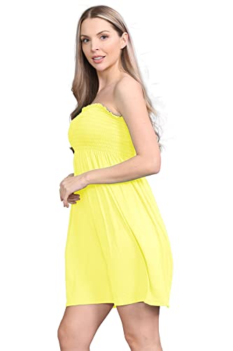 Vestido amarillo de mujer sin mangas para días de verano 2