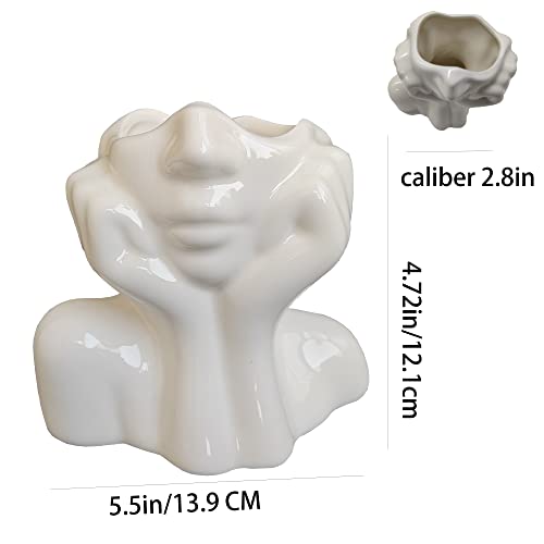 Vase modélisation visage art maison céramique poétique