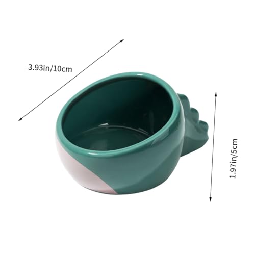 HOUDERCO Kerntyp Ceramic Dog Food Bowl Rutschfester Stabiler Futternapf Für Katzen Und Hunde Für Futter Und Wasser Blaues Dinosaurier-Design
