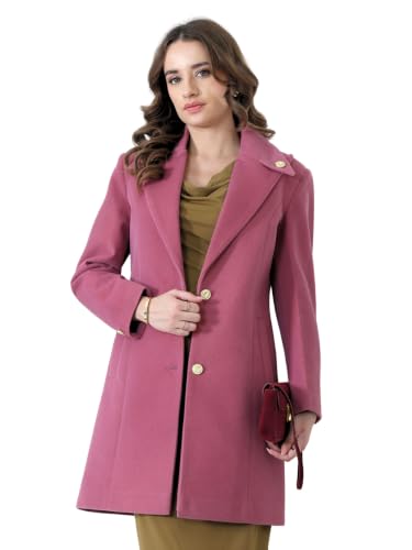 Image of PLAGG Women's Notched Lapel Long Overcoat
