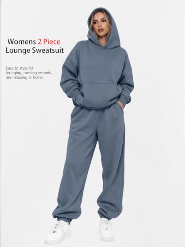 Image of AUTOMET Womens 2 Piece Lounge Sweatsuit Fall Fashion Matching Sweat Sets | Oversized Fall Hoodies & Baggy Jogger Sweatpants Fashion 2026 Outfits