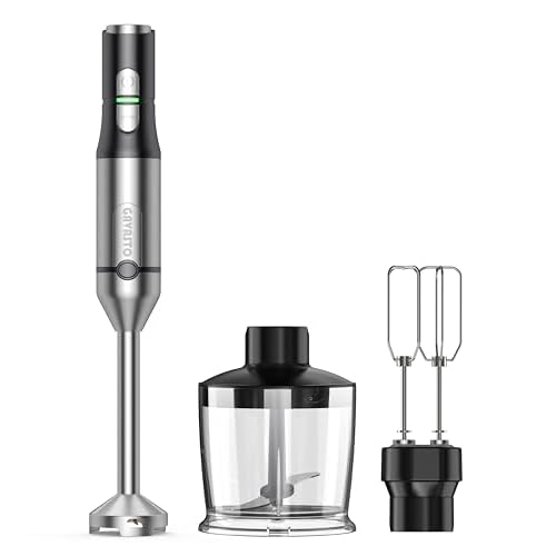 Immersion Blender RPM 16000±10% Hand Blender,15 Speed and Turbo Mode Hand Mixer, 3-in-1 Heavy Duty Copper Motor Stainless Steel Smart Stick with Egg Beaters and Chopper