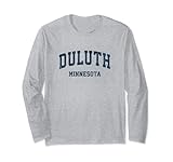 duluth minnesota mn vintage varsity sport navy design maglia a manica