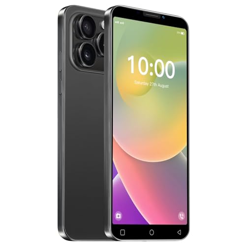 JtQtJ JtQ15P   Teléfono móvil Android OS con pantalla IPS de 5 pulgadas, Dual SIM, Dual Cameras, 16 GB de ROM (expandible a 128 GB), WiFi, GPS, Bluetooth, Face ID Basic Phones (JtQ15P Black)