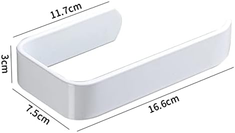 White Bathroom Accessories Kit Aluminum Toilet Paper Holder Wall Nail-Free Kitchen Hardware Towel Rack Single Hook Tissue Rack,Hooks (Paper Holder) image 5