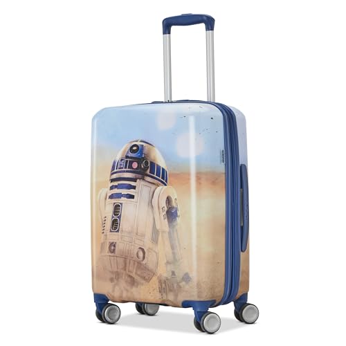 American Tourister R2D2 CARRY-ON SPINNER Luggage - Airline Approved Durable Hardshell with RightHeight Adjustable Handle - Expands 1.5in - Roll Confidentially with Dual 360 Spinner Wheels