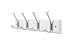 Finnhomy Wooden Coat Hooks Wall Hooks 4 Dual Hooks 16-Inch Rail/Pilltop Rack Long Coat Rack for Clothes Entryway Foyer Storage Organization Bathroom Towel Key Accessory Nickel/White Hook