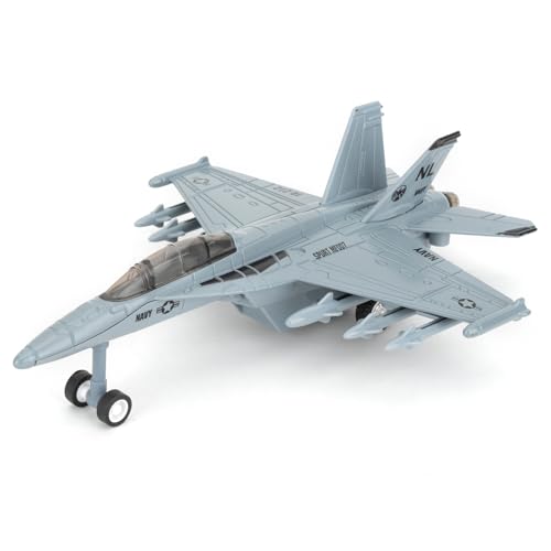 Guarsiliymi Fighter Airplane F18 Toy Model, Military Die-cast Alloy Pull Back Airplane Toy for Kids Adults, Aircraft Display & Collection, Gift Gray