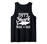 Pappy Shark Needs A Beer Funny Sharks Graphic Gift Tank Top