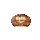 Excellent design : le luminaire suspendu rétro est conçu avec un abat-jour en bambou, crée un look merveilleusement nouveau et vous inspire à créer la pièce de vos rêves. Le plafonnier encastré est parfait pour la décoration de la maison, adapté aux personnes de bon goût.
