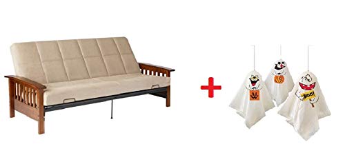 Better Homes & Gardens' Neo Mission Futon, Brown. Solid Wood Arm Futon