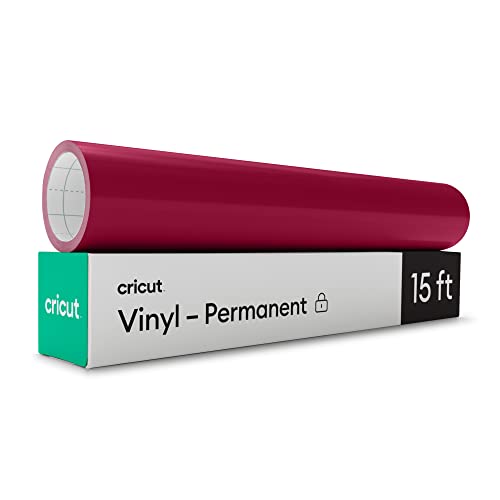 Image of ricut Premium Permanent Vinyl Roll(12 in x 15 ft), Weather-Resistant, Dishwasher-Safe & Fade-Proof, Compatible with Cricut Cutting Machines, Create Signs, Labels, & Personalize DIY Projects, Dark Red