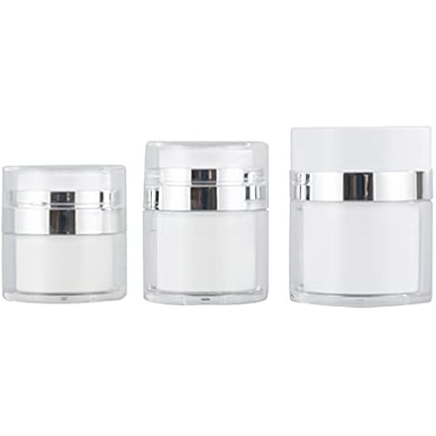 Empty Jars Round Cream Bottle 3pcs 50g 30g 15g Airless Pump Cosmetic Containers Vacuum Press Cream Jars Refillable Face Lotion Box for Lip Balms Cover